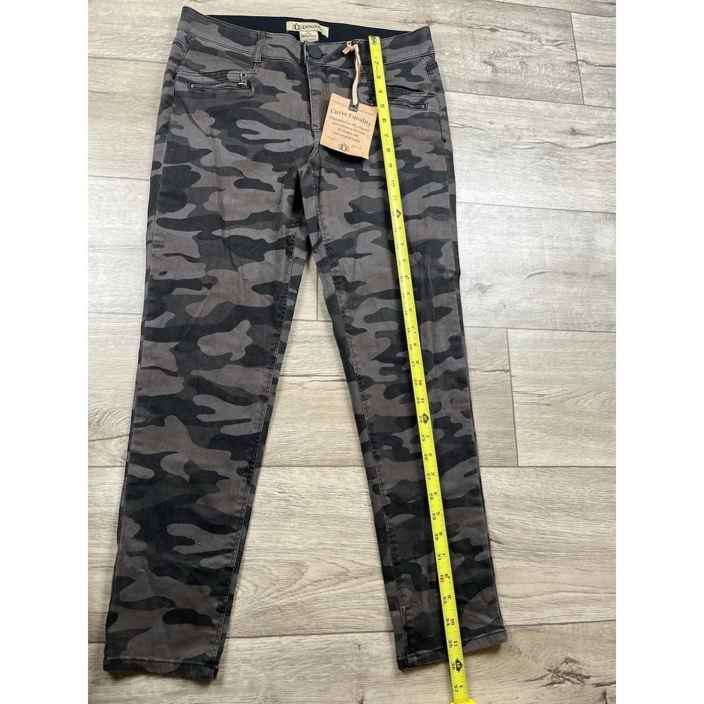 Democracy Jeans Womens 8 Gray Camo Ab Technology Skinny Ankle Stretch Pants
